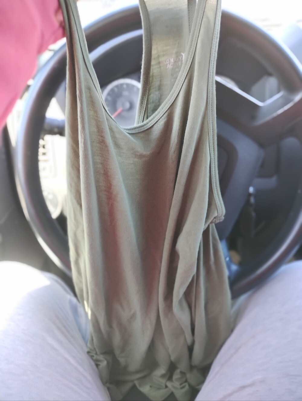 Women's Olive Scoop Neck Athletixc Tank Top
